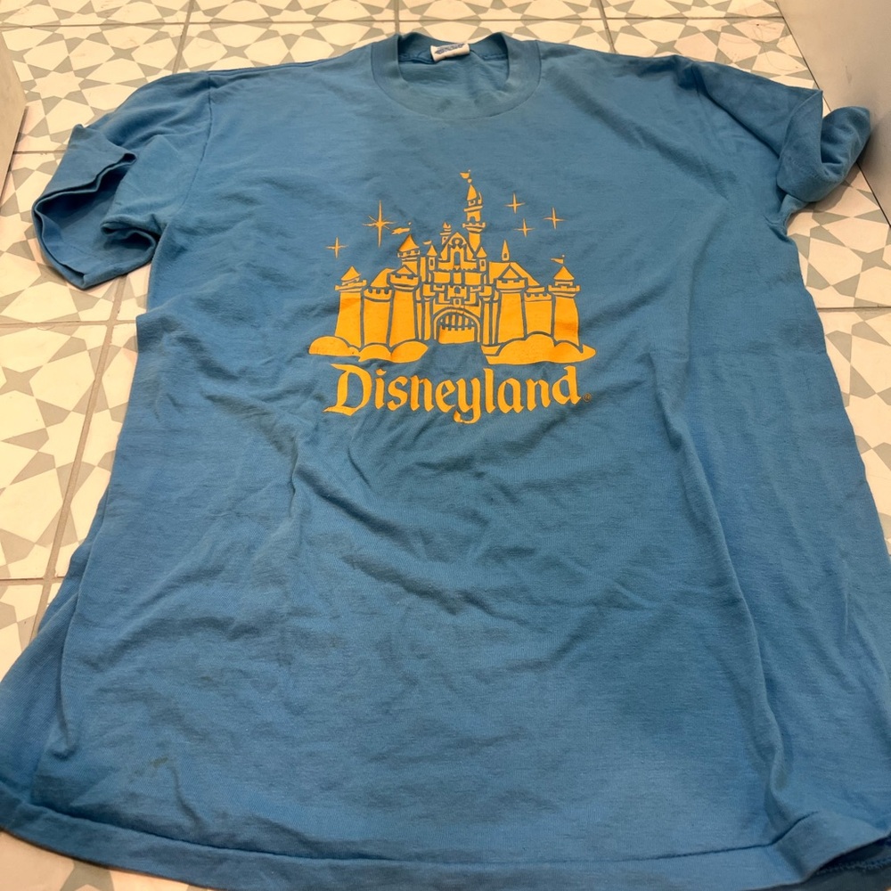 Vintage Disneyland T-Shirt with Yellow Castle Design